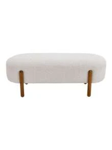 LIVINGANDHOME Living And Home Contemporary Upholstered Bench - Beige - View 9