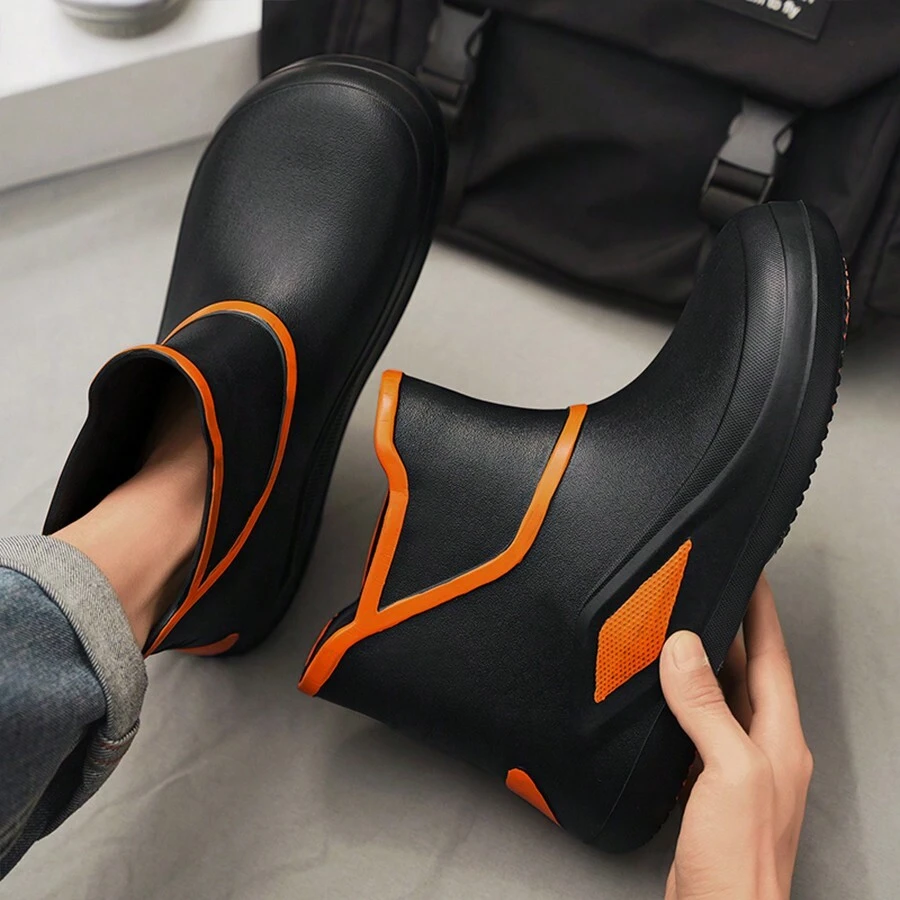 Anti-Slip Kitchen Shoes For Men, Professional Chef Shoes, Non-Slip, Waterproof, Oil-Proof, Wear-Resistant Soft Sole Work Shoes - Black - View 1