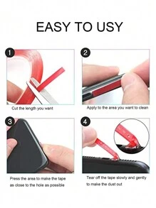 Kit di pulizia per telefoni cellulari 9 pezzi: nastro adesivo, spazzola per porto di ricarica, pulitore per foro audio, spazzola per la pulizia di fessure, panno per la pulizia, tappi antipolvere in silicone