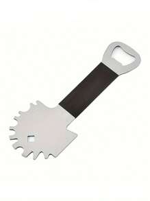 1pc Stainless Steel Barbecue Scraper, Grill Shovel Knife Griddle Scraper Groove Cleaner Griddle Stainless Steel Scraper, Multifunctional Opener Scarper Shovel Thanksgiving Halloween Christmas Camping BBQ Accessories Beech Vacation