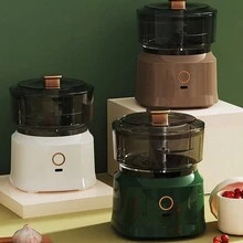 Mini máquina de cocina casera, molinillo de carne, mini prensador eléctrico de ajo, rebanador y picadora de alimentos de cocina para verduras - Verde - Ver 6