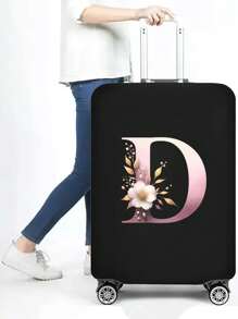1 PC Letter Printed Suitcase Cover, Strong Elastic Suitcase Cover, Suitcase Protective Cover, Suitcase Dust Cover, Storage Suitcase Cover, Trolley Suitcase Cover Luggage Covers Suitcase Protective Cover For Holiday For Vacation  Travel Essentials Travel Accessories Bag For School School Accessories School Stuff