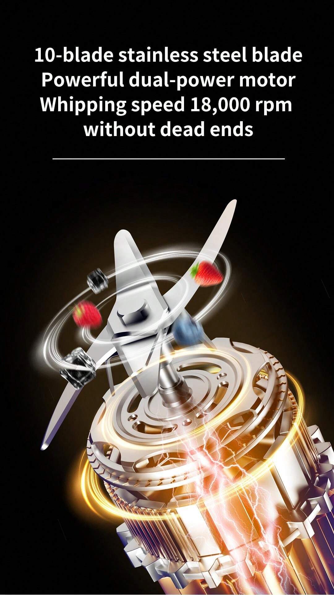 Stainless Steel Inner Electric Juicer Cup, Portable Wireless Multi