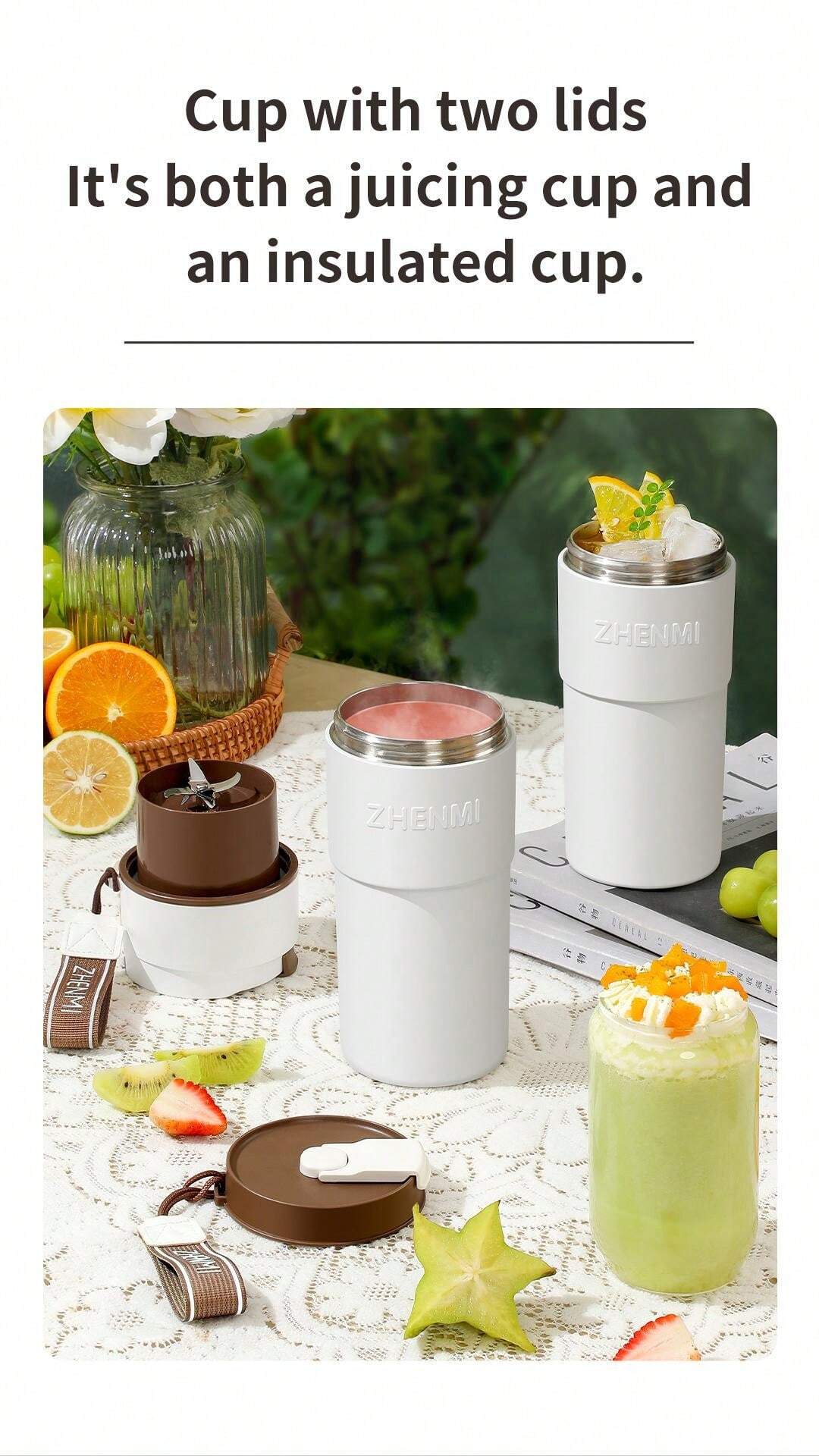 Stainless Steel Inner Electric Juicer Cup, Portable Wireless Multi