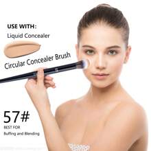 Round Head Concealer Brush For Building Coverage, Professional Blend Liquid/Cream Concealer Makeup Tool