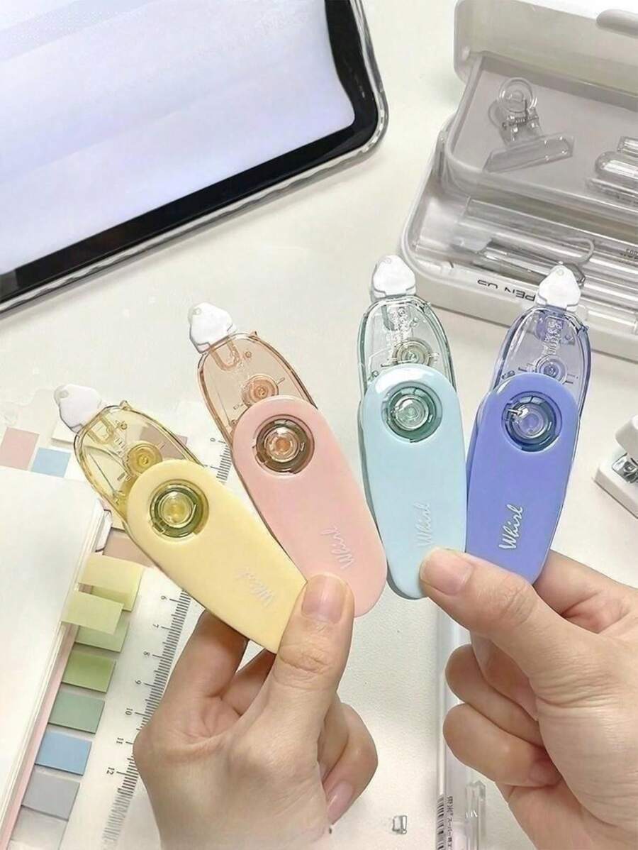 1pc Creative Foldable Sticky Tape For Planner, 3m Large Capacity Dot Glue, Paper Tape Tool - Yellow - View 1