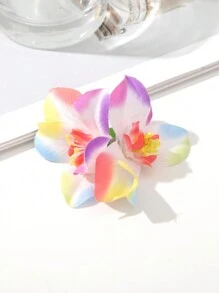 1 件兰花形人造花发夹，甜美海滩度假发饰，适合女性夏季，发夹发夹爪夹发夹