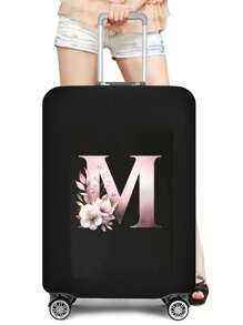 1 PC Letter Printed Suitcase Cover, Strong Elastic Suitcase Cover, Suitcase Protective Cover, Suitcase Dust Cover, Storage Suitcase Cover, Trolley Suitcase Cover Luggage Covers Suitcase Protective Cover For Holiday For Vacation  Travel Essentials Travel Accessories Bag For School School Accessories School Stuff