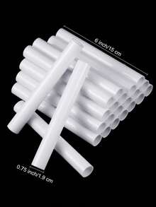 24 piezas de varillas de plástico blanco para pastel de bodas huecas para apilar y soportar pasteles de varios niveles, estacas redondas para pasteles - Blanco - Ver 9