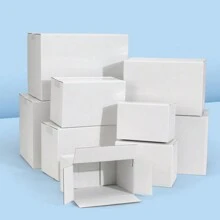 10pcs White/Pink/Black Corrugated Cardboard Postal Boxes, General Shipping Packing Cartons Back To School - White - View 6
