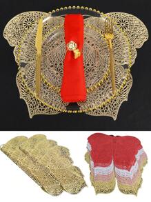 Placemats 1/4piece Set PVC Place Mats For Kitchen Table Indoor/Outdoor Washable Heat-Resistant Placemat Wipeable Dining Table Mats For Wedding,Camping, Festival, Party