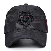 1pc Men's Tiger Embroidery Baseball Cap, Animal Pattern 5-Panel Adjustable Hat, Outdoor Sun Protection Casual Cap Suitable For Spring, Autumn, Travel, Beach, Party - Multicolor - View 8