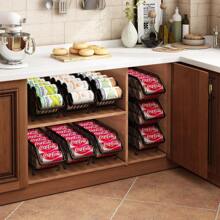 4 Pack Stackable Soda Can Organizer For Refrigerator, Can Holder Dispenser, Canned Food Storage Rack For Fridge, Kitchen, Countertops, Cabinets, Black - 8 件裝 - 查看 3