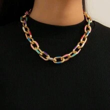 2 sztuk/zestaw kolorowe artystyczne modne Choker naszyjnik bransoletka zestaw biżuterii klasyczne krzyżowe akcesoria łańcuszkowe dla kobiet prezent Party