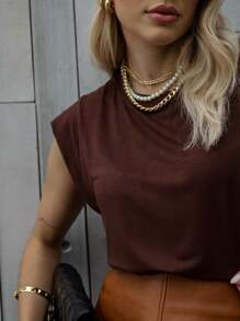 Women T-Shirts - Chocolate Brown - View 5