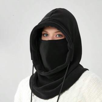 Winter Windproof Hat & Neck Warmer Set, Thermal Fleece Balaclava Mask For Cycling