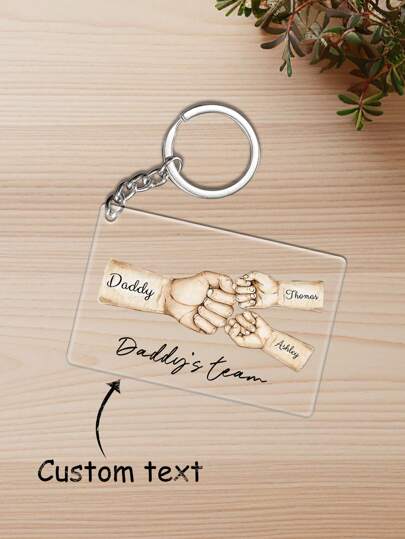 1PC Dad's Team Fist Collision Personalized Acrylic Customized Keychain For Dad, Grandpa, And Husband As Father's Day Gift Customized Keychain Fashion,Colorful,Cute,Adorable,Contracted,Funny,Kawaii,Stylish,Fall Fashion,Unisex,Casual,Cuties Custom,Personalized,Unique,Customized Ideal Gifts For Him Boyfriend,Family,Friends,Grandparents,Children For Christmas,For Colleague,For Dorm Rooms,For Teacher,For Boys And Girls,For Teenagers,Junior High School Students,Middle School Students,High School Senior High School Students,College Students,University Students,Freshman,Sophomore,Underclassmen,Customized Keychains & Accessories,End Of Summer