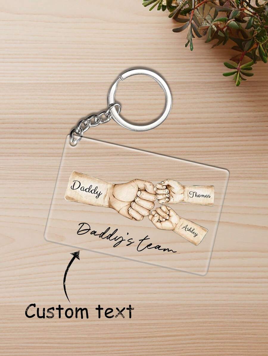 1 chiếc móc khóa acrylic cá nhân hóa hình gia đình "bàn tay lớn kéo bàn tay nhỏ", móc khóa khắc chữ theo yêu cầu, thích hợp làm quà tặng Ngày của Cha cho bố, ông, chồng; quà tặng Ngày của Mẹ cho mẹ, bà, vợ. Thời trang, nhiều màu sắc, dễ thương, vui nhộn, đơn giản, phù hợp cho cả nam và nữ. - Nhiều màu - Xem 1