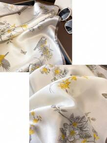1 pieza Pañuelo cuadrado de seda de morera 100% para mujer profesional, pañuelo para el cuello para ir al trabajo en primavera/otoño