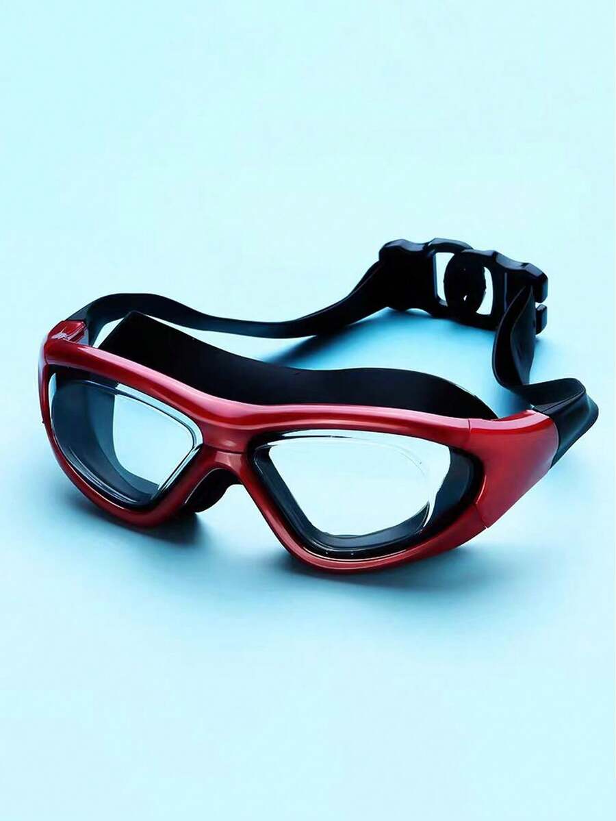 Fashionable Swimming Goggles With Large Frame, High Definition, Waterproof, And Anti-Fog Properties For Comfortable Deep Dive And Wide Field Of Vision - Red - View 1