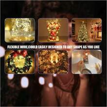 12 Pk 6.6ft 20 LED Copper Wire String Fairy Lights Xmas DEcoor With Battery
