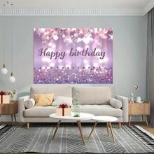 1 pièce, Toile de fond de photo Joyeux anniversaire, Bannière de polyester Joyeux anniversaire, Décoration murale pour fête d'anniversaire, Décoration d'arrière-plan pour fête d'anniversaire, Fournitures de décoration pour fête d'anniversaire, Noël