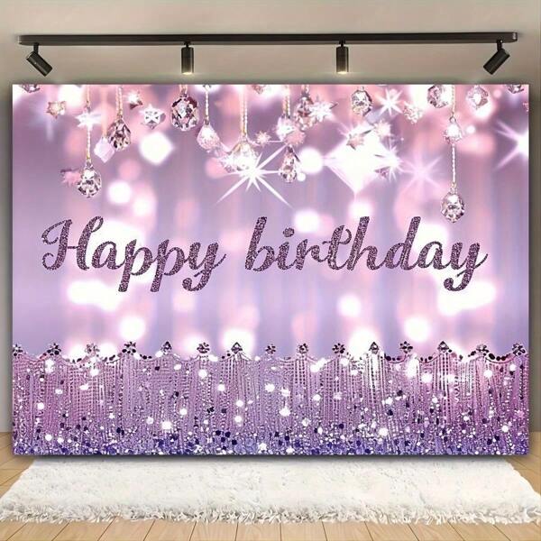 1 pièce, Toile de fond de photo Joyeux anniversaire, Bannière de polyester Joyeux anniversaire, Décoration murale pour fête d'anniversaire, Décoration d'arrière-plan pour fête d'anniversaire, Fournitures de décoration pour fête d'anniversaire, Noël