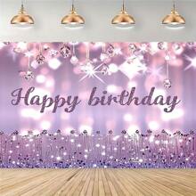 1 pièce, Toile de fond de photo Joyeux anniversaire, Bannière de polyester Joyeux anniversaire, Décoration murale pour fête d'anniversaire, Décoration d'arrière-plan pour fête d'anniversaire, Fournitures de décoration pour fête d'anniversaire, Noël