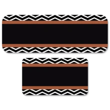 Jogo de Tapetes de Cozinha Decorativo Abstrato Preto - Preto - Visão 1