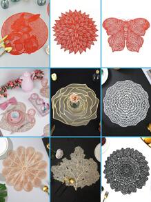 Placemats 1/4piece Set PVC Place Mats For Kitchen Table Indoor/Outdoor Washable Heat-Resistant Placemat Wipeable Dining Table Mats For Wedding,Camping, Festival, Party