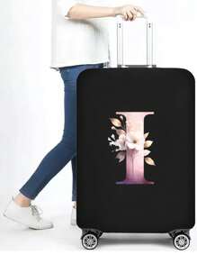 1 PC Letter Printed Suitcase Cover, Strong Elastic Suitcase Cover, Suitcase Protective Cover, Suitcase Dust Cover, Storage Suitcase Cover, Trolley Suitcase Cover Luggage Covers Suitcase Protective Cover For Holiday For Vacation  Travel Essentials Travel Accessories Bag For School School Accessories School Stuff