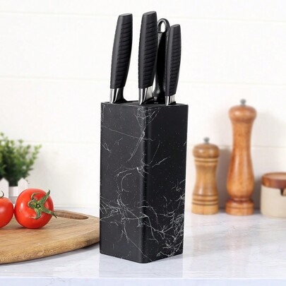 Universal Knife Holder, Storage Rack, Empty Knife Slot, Universal Slotted Design, Accommodates Various Knife Blades, Detachable For Easy Cleaning, Satin Finish