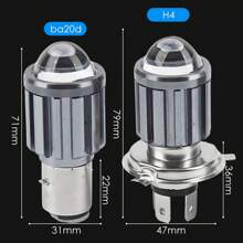 H4 Ba20d H6 摩托車led頭燈燈泡csp聚光高低檔12v汽車配件白光 - BA20D H6 - 查看 6