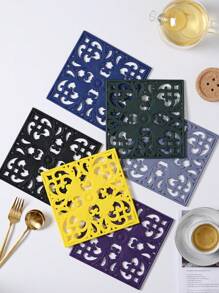 3 件/套硅胶三脚架垫 - 镂空耐热垫，适用于锅、平底锅、桌子、橱柜、茶壶杯、多用途雕花热垫 - 彩色 - 查看 9