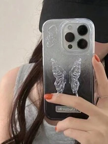 夏季 Y2k 蝴蝶立体秘密支撑创意手机壳 银色 适用于 防水防震防摔防刮 - 銀色 - 查看 10