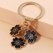 1pc Flower Charm Keychain Key Ring Bag Accessory Car Pendant Phone Ornament Valentines Key Chain Charms Car Accessories Women Cute Keychain - White - View 6