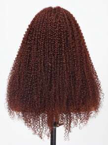 Wigs Bye Bye Knots Pre Cut Lace Wear Go Glueless Wig Reddish Brown Kinky Curly Wig Human Hair Pre Bleached Knots 7x5 Lace Closure Wig Dark Brown Copper Red Pre Plucked Wigs Unice Hair - S33 - View 9