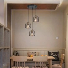 Modern Minimalist Pendant Light For American-Style Restaurant, Cafe, Dining Table, Bar Counter, Industrial Iron Art Lighting Fixture (Bulbs Not Included)