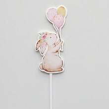 Miliocry 5/6入組蛋糕裝飾撐，粉色兔子可愛蛋糕裝飾，甜點桌蛋糕上面裝飾，適用於復活節、母親節、生日和周年慶蛋糕聚會 - 粉色 - 查看 9