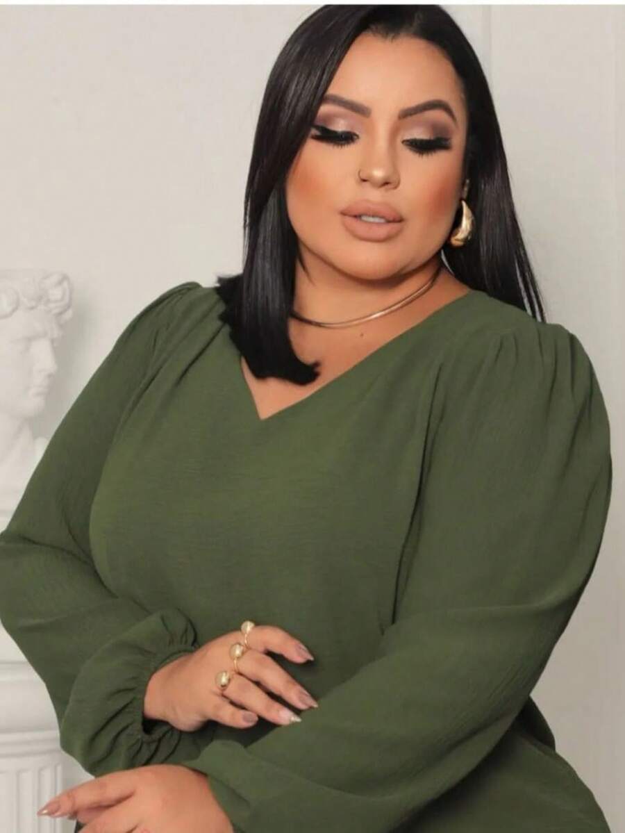 Women Blouses - xanh quân đội - Xem 1