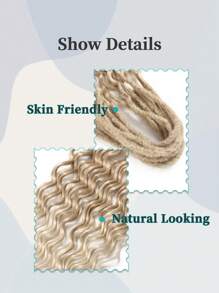 24 Inch Wavy Dreadlocks Synthetic Curly Ends Double Ended Dreadlock Extensions, 5 Strands Synthetic Dreads Extensions Straight Curly Boho Handmade Dreads Hippie Style Dreadlocks For Woman For Women Daily Used And Party Christmas New Year Carnival Music Festival Used (Curly 5 Strands/Pack) - Multicolor - View 5