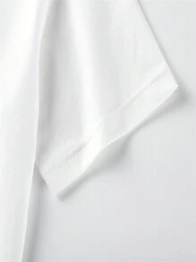 Annil EG421157 Roupa Infantil Camisa de Malha de Manga Curta com Estampa Bordada de Concha e Gola Redonda, Camiseta de Verão Nova Casual para Meninos e Meninas, Superior Fresco e Doce e Versátil