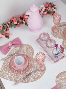 Placemats 1/4piece Set PVC Place Mats For Kitchen Table Indoor/Outdoor Washable Heat-Resistant Placemat Wipeable Dining Table Mats For Wedding,Camping, Festival, Party