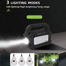 MOREKA Kit Solar Con 3 Luz Led Cargador Y Panel Solar De Acampar
