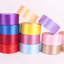 1 rollo de cinta de raso de 4 cm de ancho para accesorios de flor artificial, corbatín, envoltura de regalos y decoración de repostería. Banda de cinta para hacer accesorios de ramo para bodas, decoración de pasteles, hacer flores de rosa de bricolaje, envoltura de regalos, fiesta de bodas, día de las madres, envoltura de bouquet floral de San Valentín