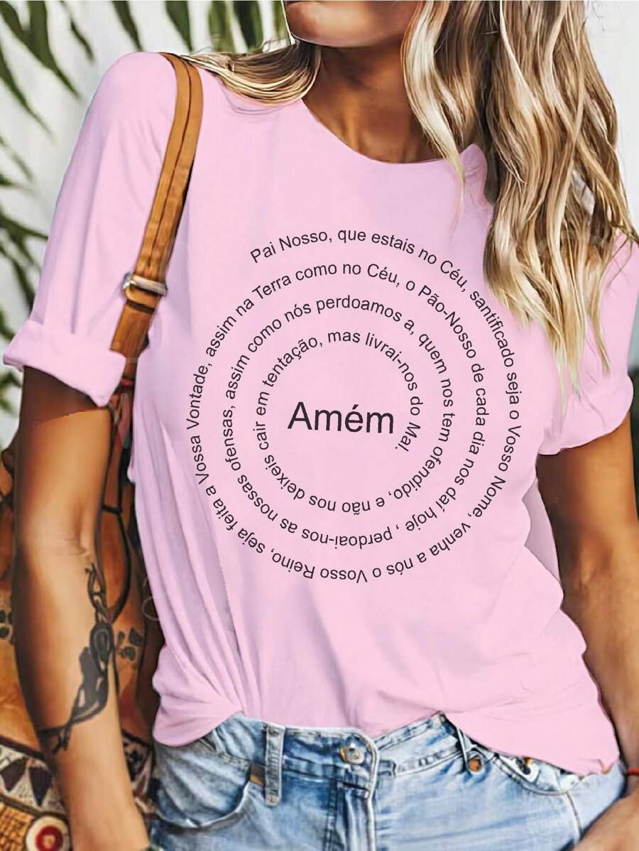 Women T-Shirts - 淺粉色 - 查看 1