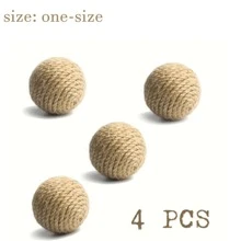 2/4/6 pièces Boules d'herbe de sisal naturel et jouets de poursuite, jouets faits main pour chats d'intérieur