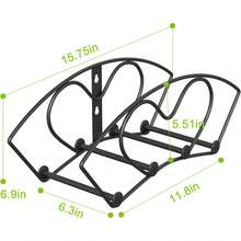 Hose Holder Wall Mount, Heavy Duty Garden Hose Holder, Solid Metal Hose Hanger Holds Up To 150ft, Decorative Water Hose Holder For Outside Yard, Garden Hose Storage Hose Reel, Black - Black - View 5