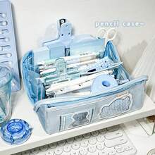 10層棱晶鉛筆盒，日式風格大容量分類文具盒，學生筆套 - 多色 - 查看 12