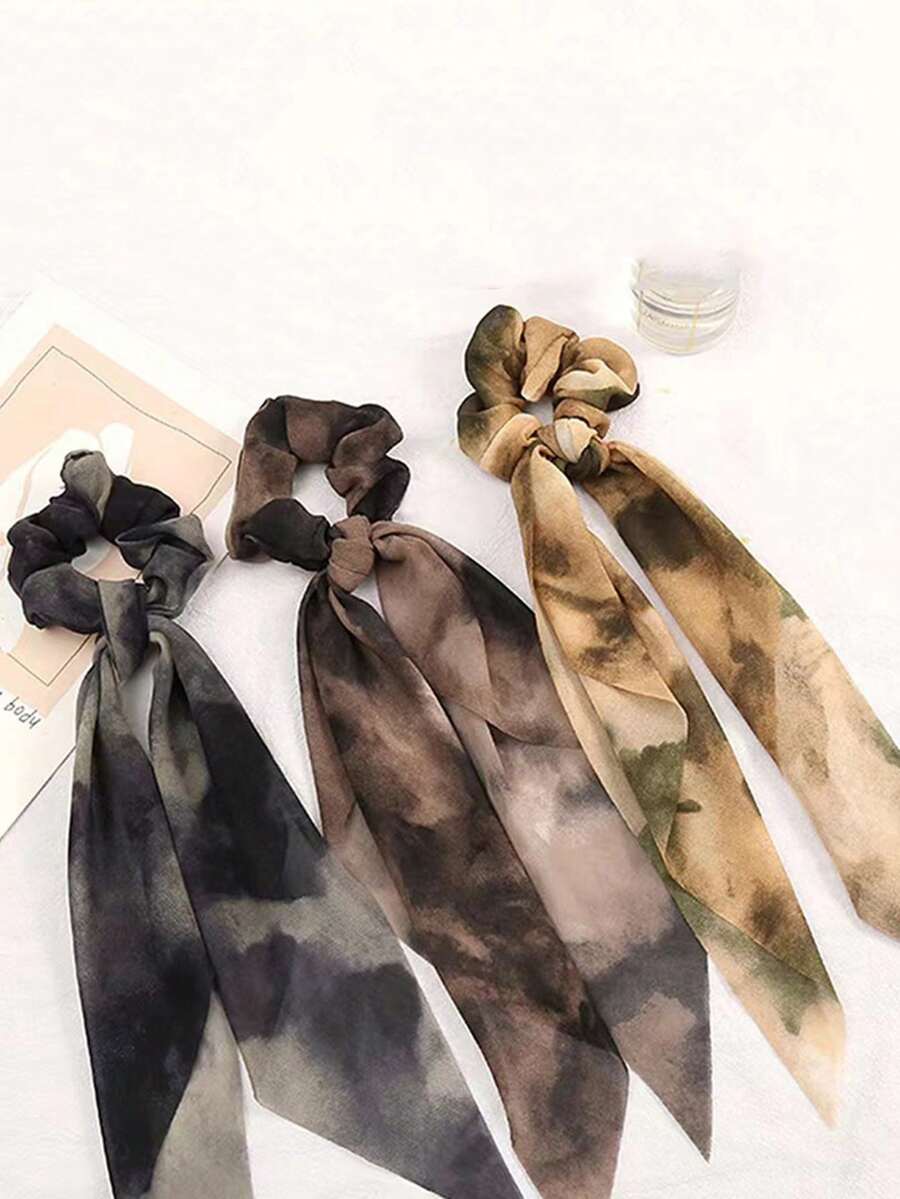 1pc Creative & Simple Bowknot Ribbon Wide Hair Tie, Elegant Hair Accessory - Multicolor - View 1